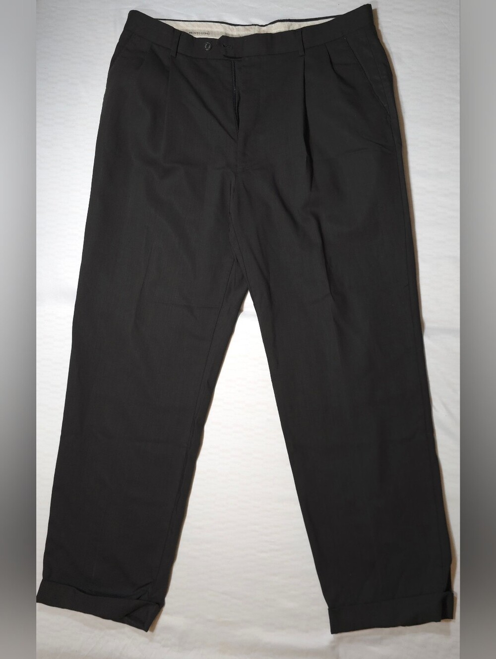 Pronto Uomo 100% Wool Pleated Trousers Men's 36